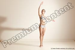 Underwear Gymnastic poses Woman White Moving poses Slim long brown Dynamic poses Academic